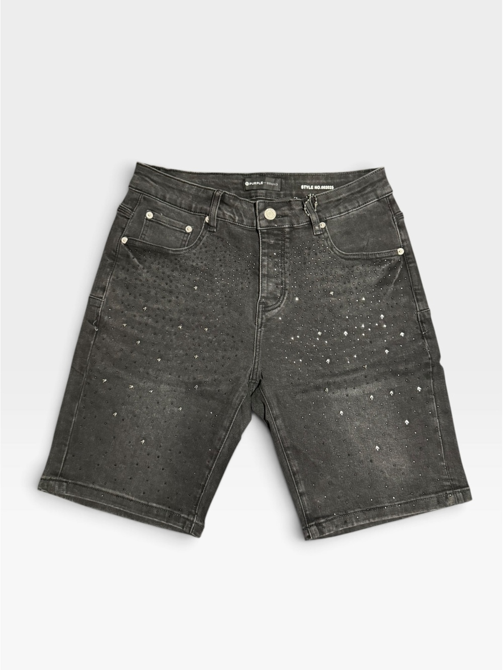 Purple Black denim shorts